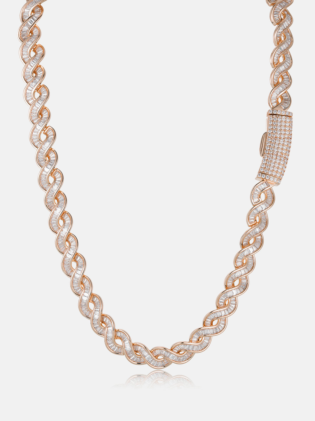 12MM Baguette Double Helix Chain with Curved Clasp - ICEGIANT
