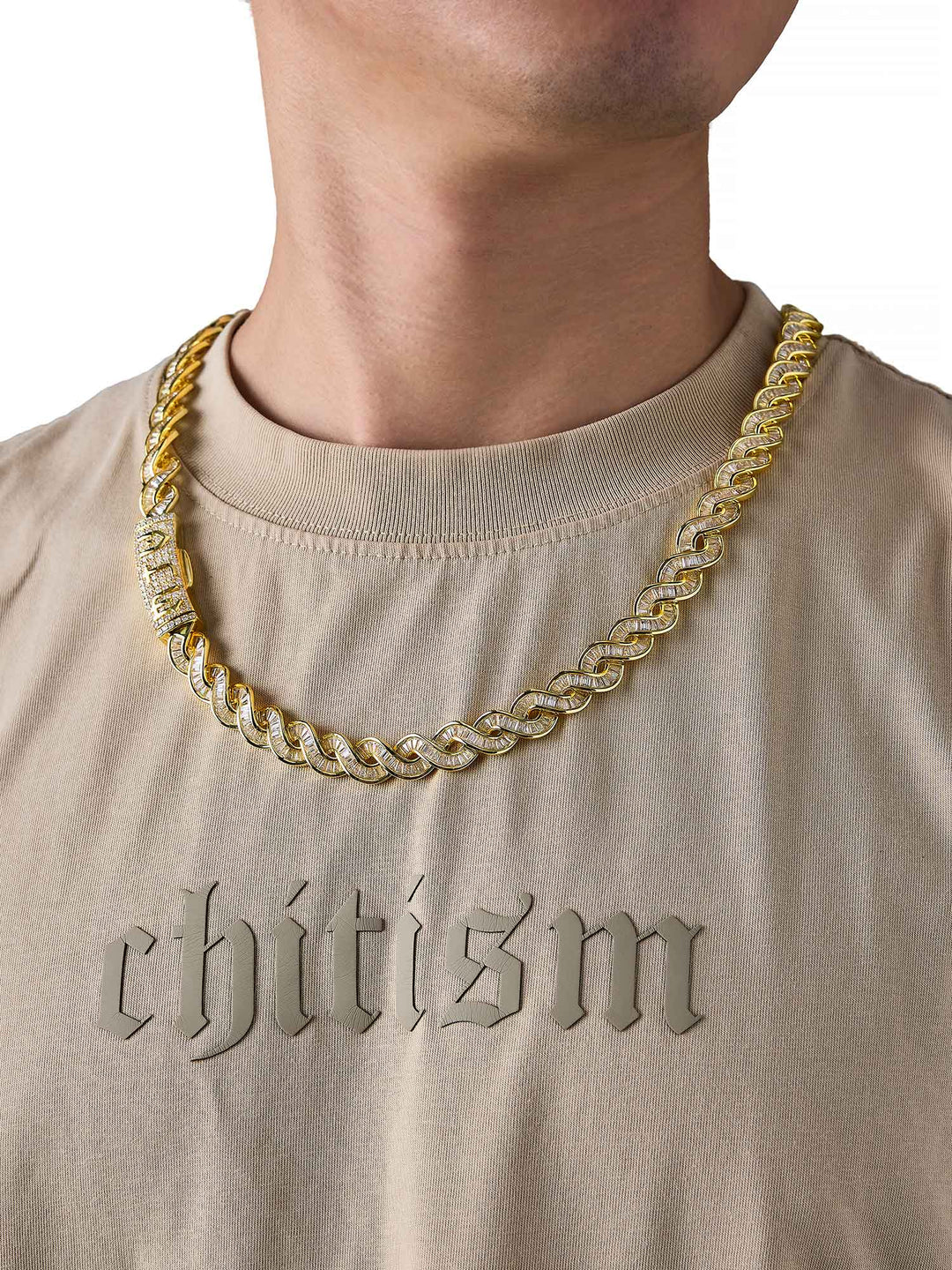 12MM Baguette Double Helix Chain with Curved Clasp - ICEGIANT