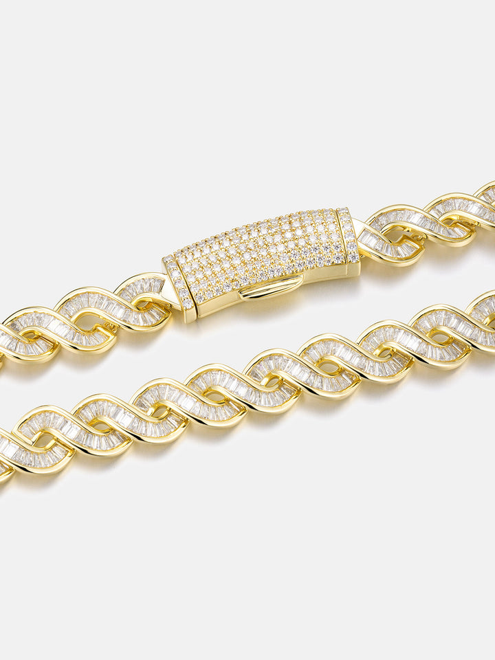 12MM Baguette Double Helix Chain with Curved Clasp - ICEGIANT