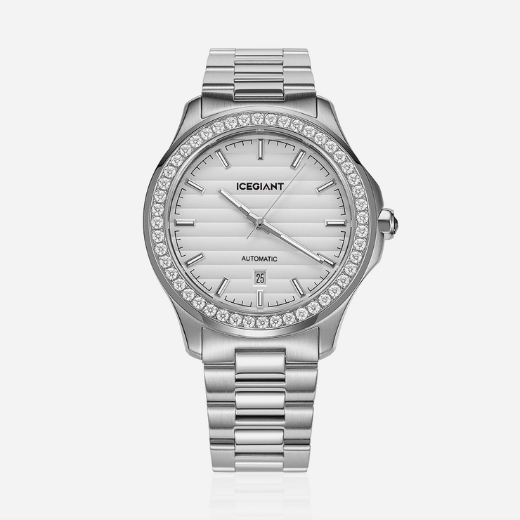 $159 Stainless Iced Moissanite Watch