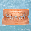 Flame Style Marquise Cut Diamond Bar Grillz