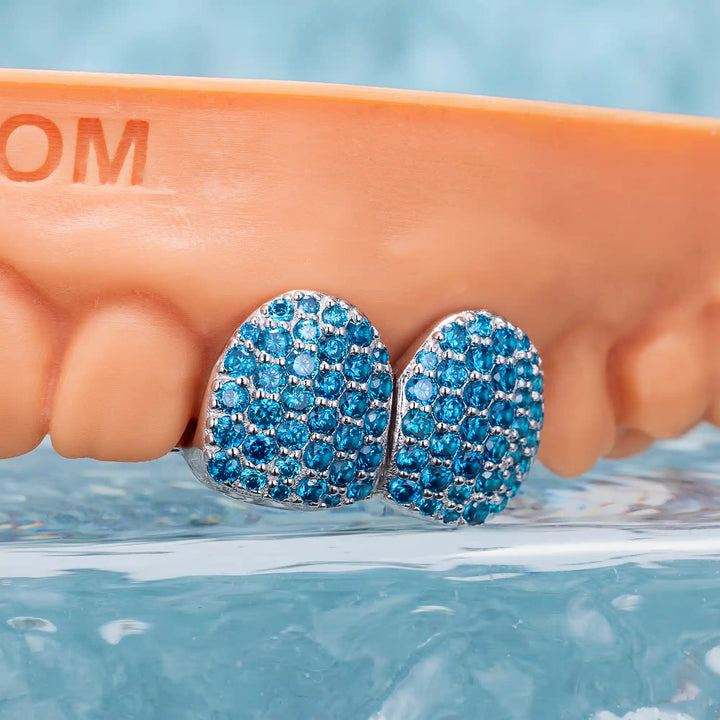 Full Ice Double Cap Fang Grillz