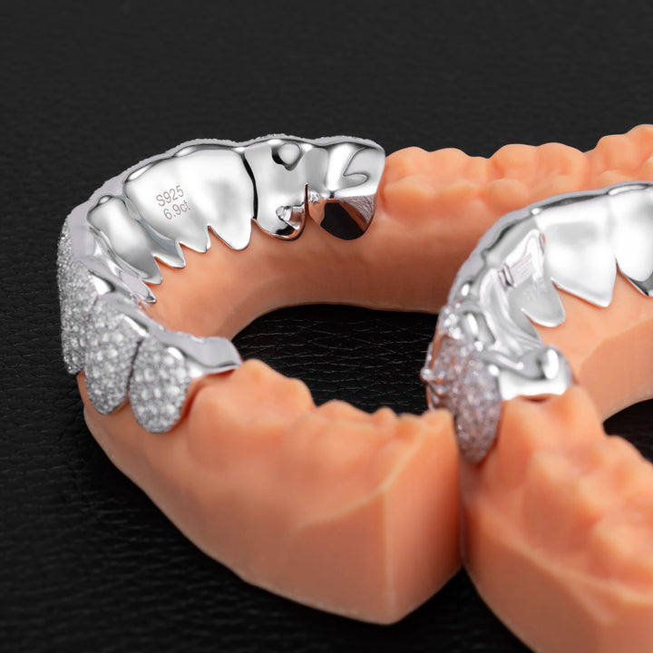 Pave Setting w Cross On Fang Diamond Grillz