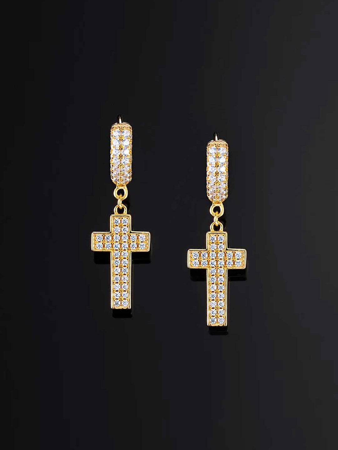 Earrings & Tennis Chain Set in Yellow Gold [2PCS/SET]