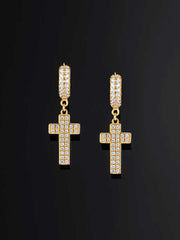 Earrings & Tennis Chain Set in Yellow Gold [2PCS/SET]