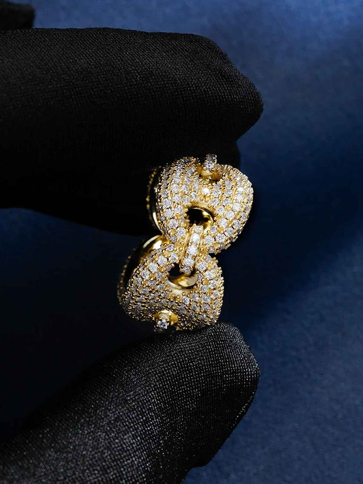 S925 Moissanite 12MM G-Link Ring