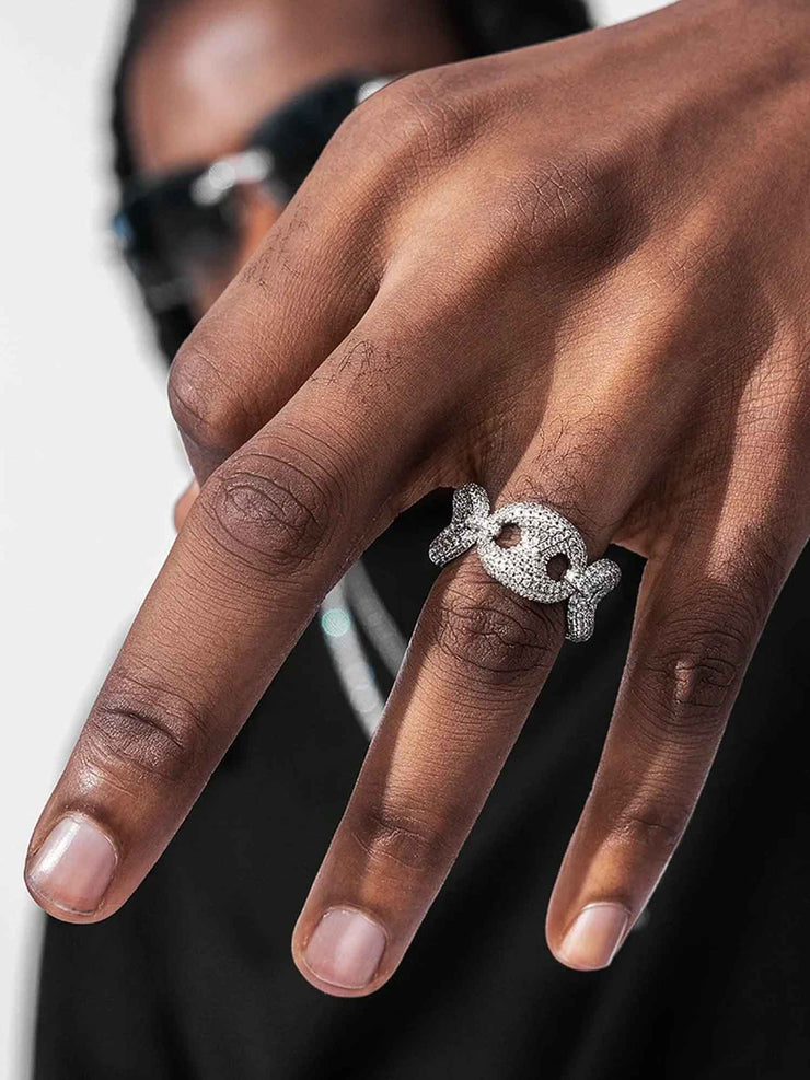 S925 Moissanite 12MM G-Link Ring