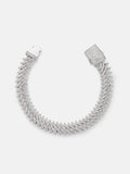12mm S925 Moissanite Spiked Laurel Cuban Bracelet