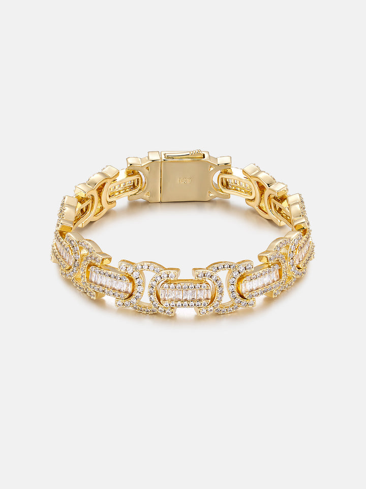 12mm Byzantine Link Bracelet in Yellow Gold