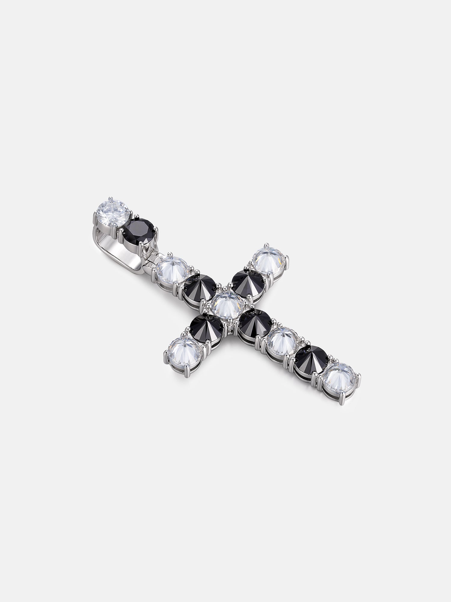 13CT Duo-Tone Reverse Set Moissanite Cross Pendant