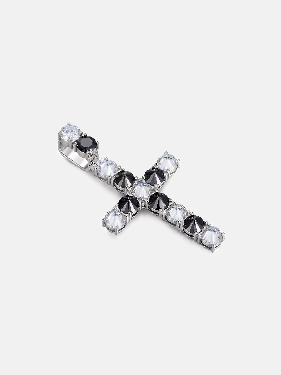 13CT Duo-Tone Reverse Set Moissanite Cross Pendant