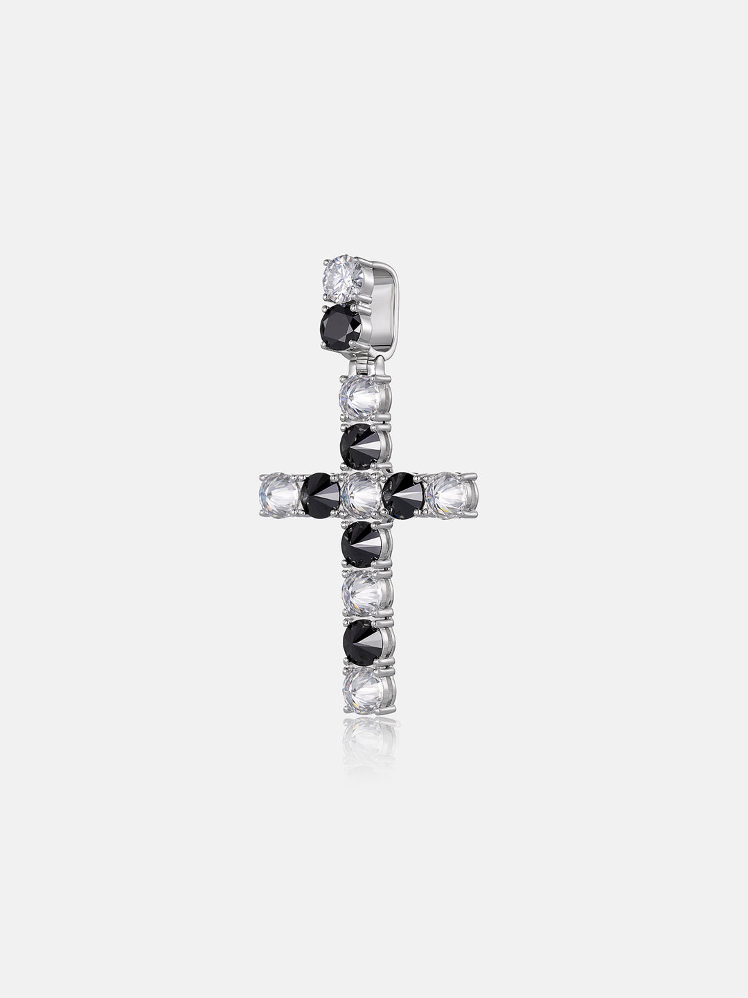 13CT Duo-Tone Reverse Set Moissanite Cross Pendant