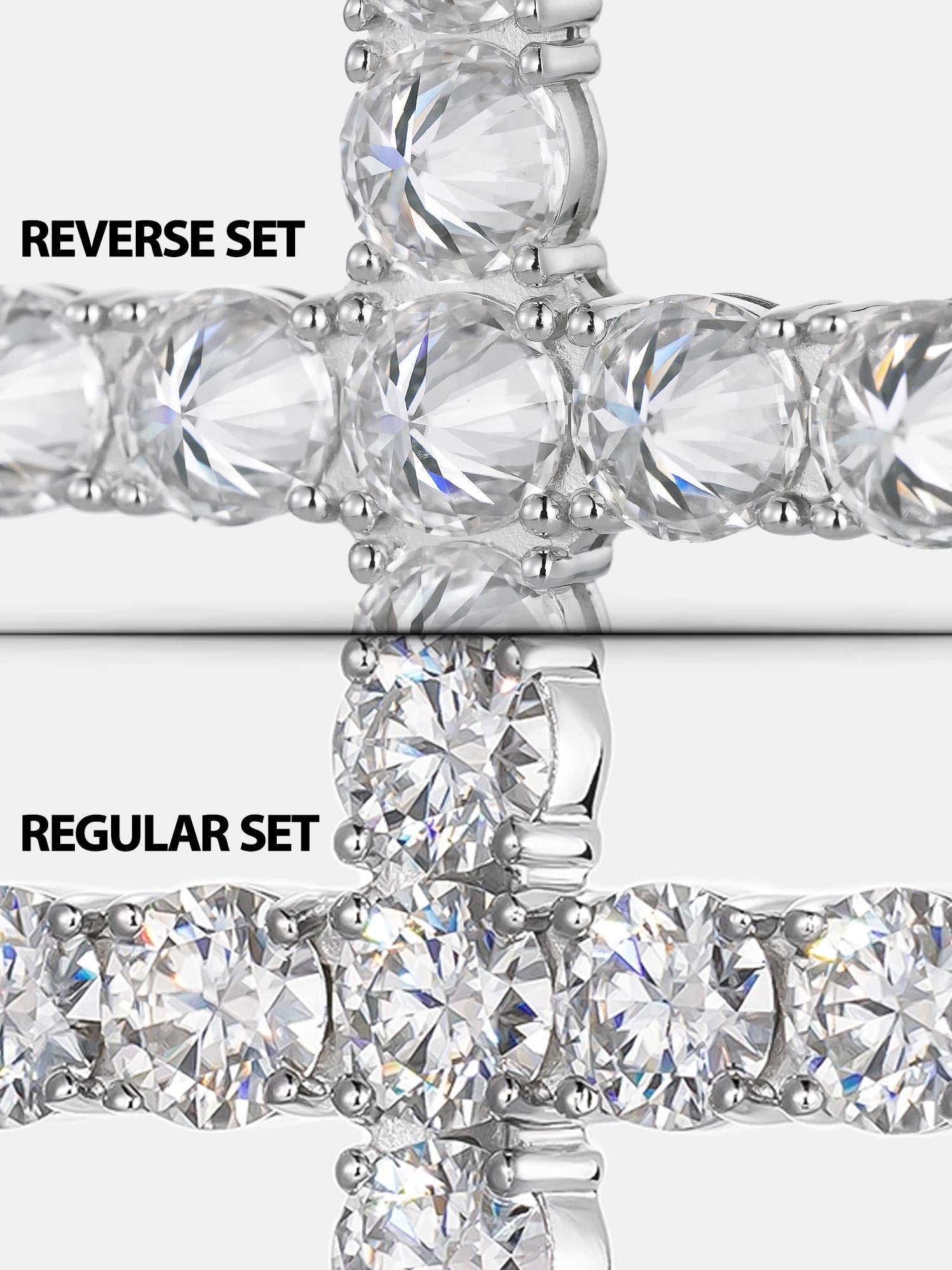 13CT Reverse Set Moissanite Cross Pendant