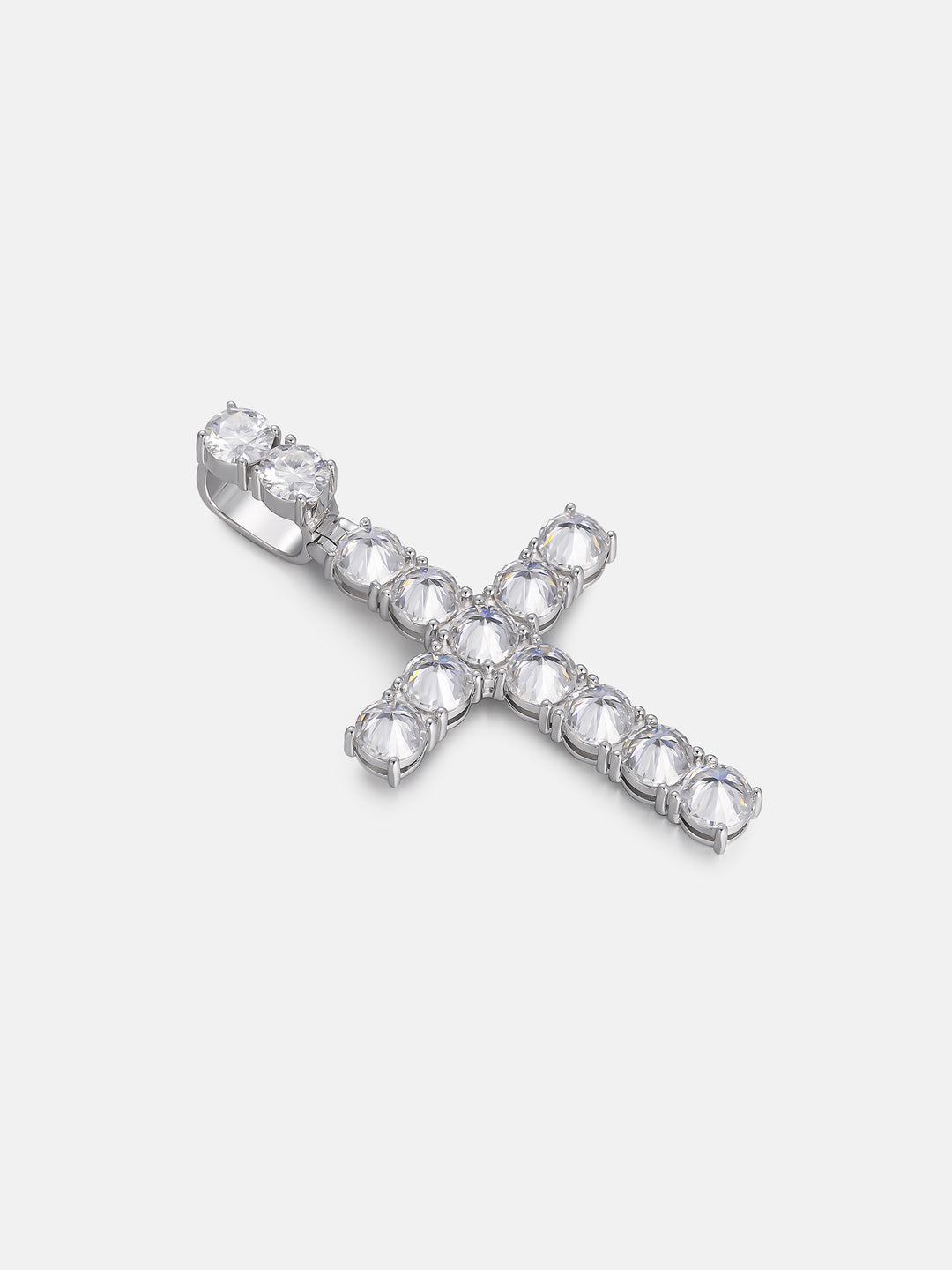 13CT Reverse Set Moissanite Cross Pendant