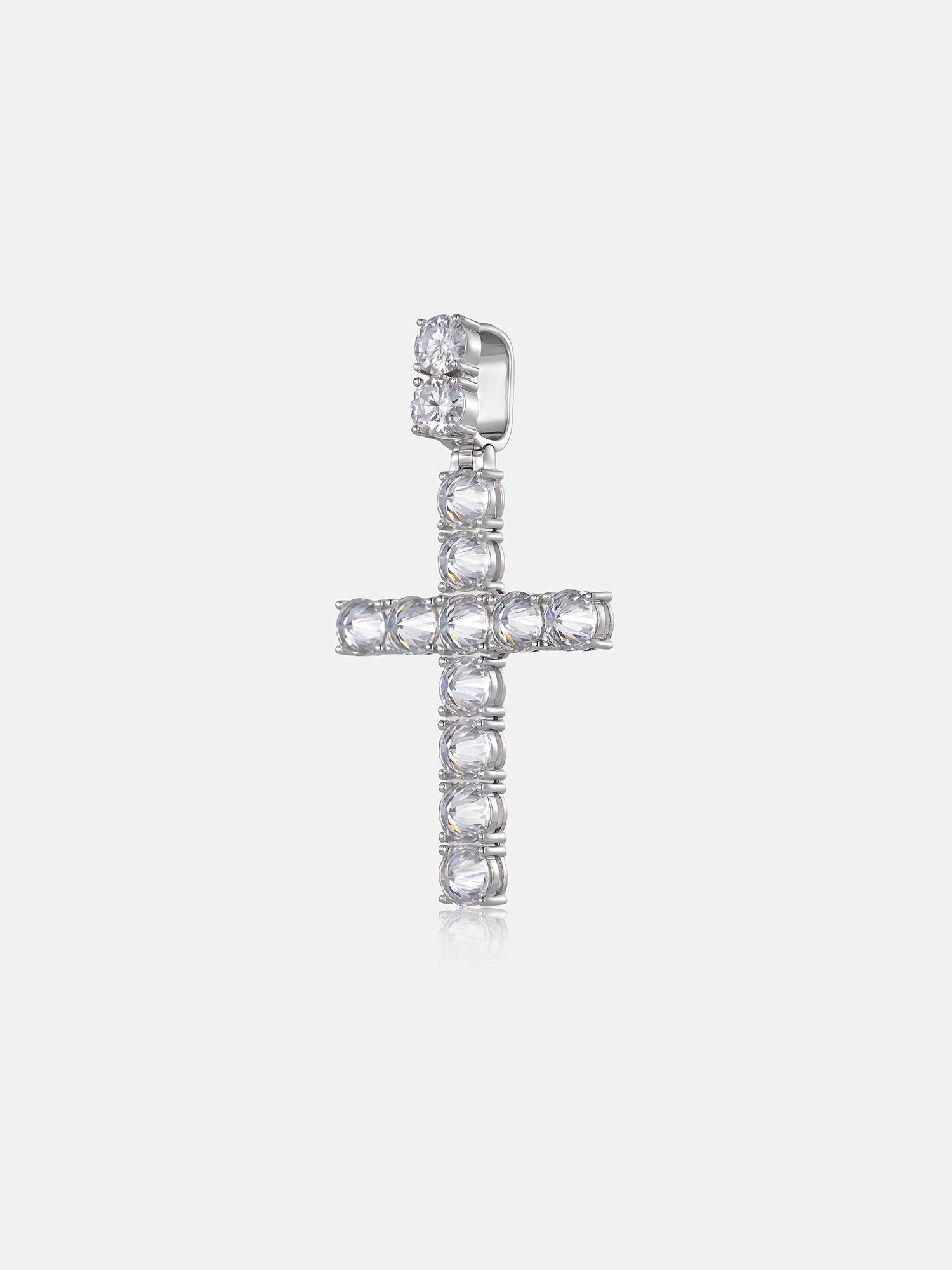 13CT Reverse Set Moissanite Cross Pendant