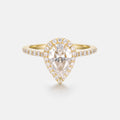 14K Solid Yellow Gold & Moissanite 1.5CT Pear Cut Engagement Ring