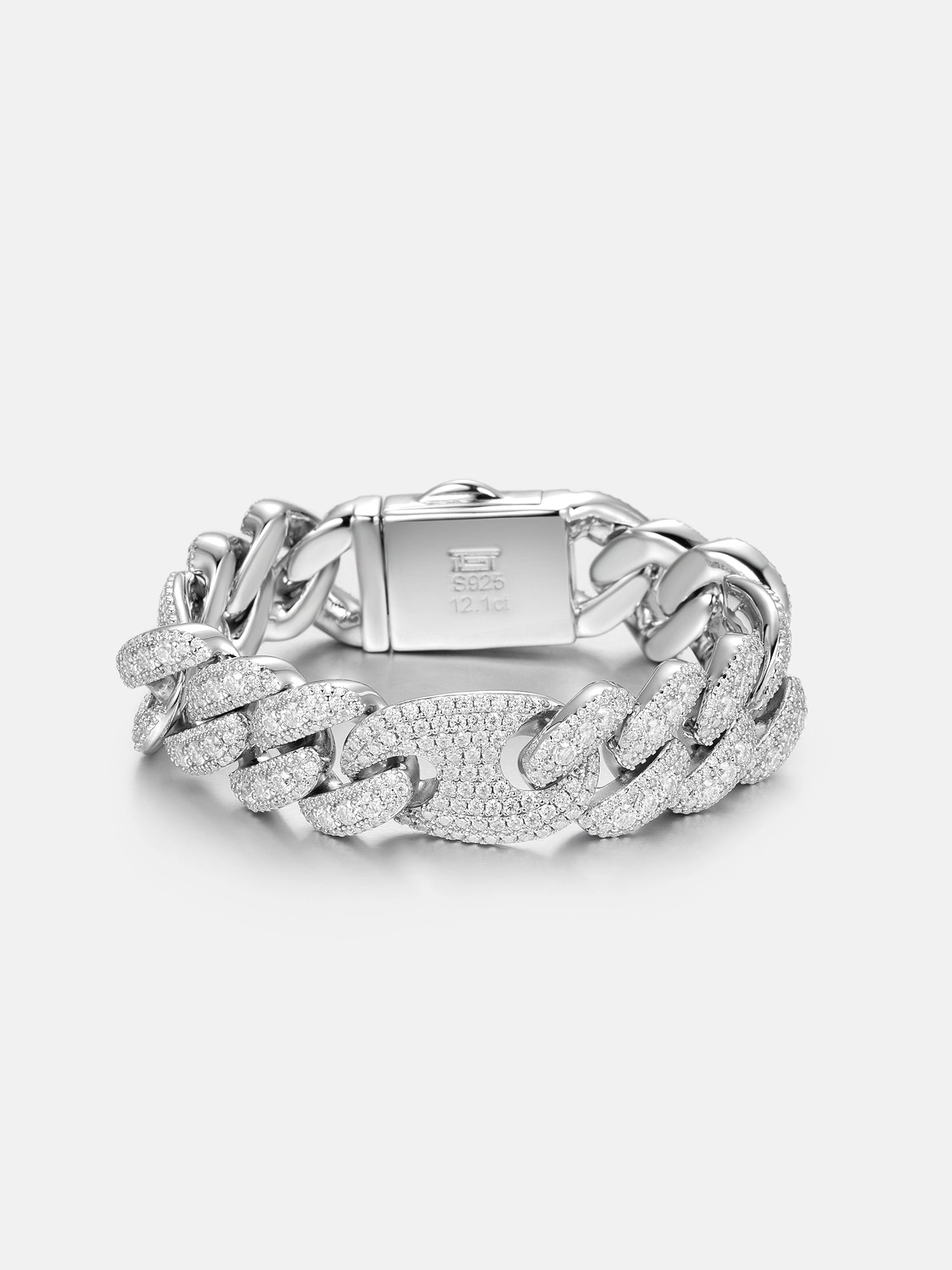 15MM S925 Moissanite G-Link Bracelet