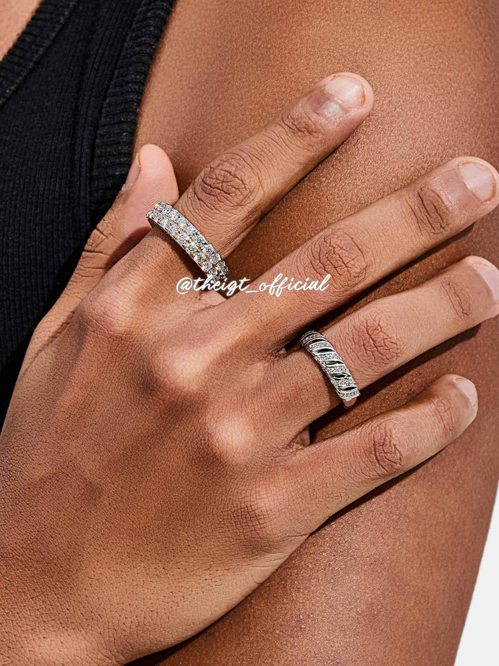 Half Moissanite Rope Band Ring