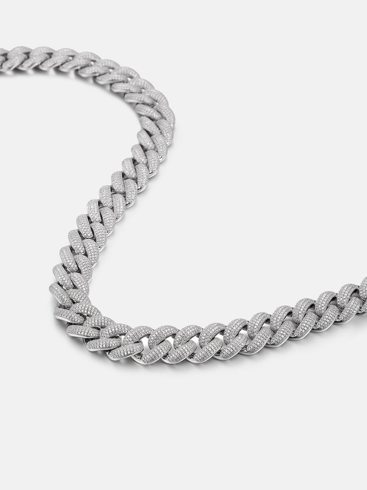 15mm Four Row Moissanite Cuban Link