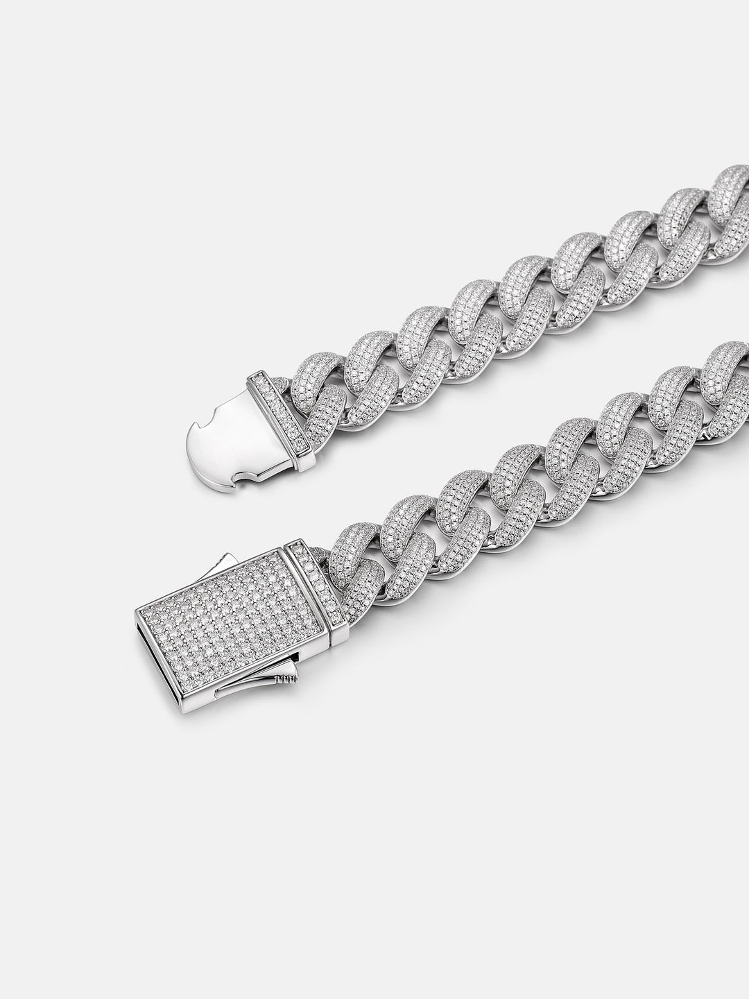 15mm Four Row Moissanite Cuban Link