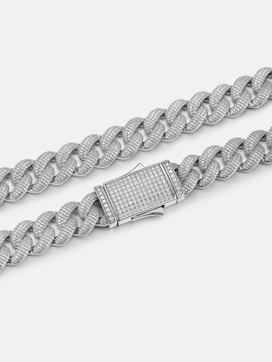 15mm Four Row Moissanite Cuban Link