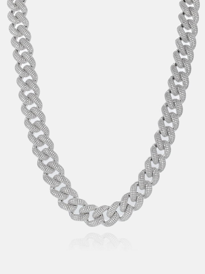 15mm Four Row Moissanite Cuban Link