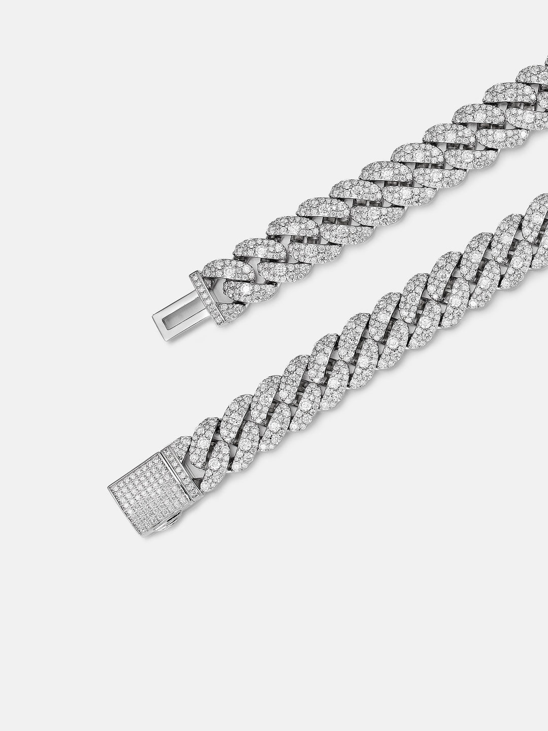 15mm Mosaic Setting Moissanite Cuban Bracelet