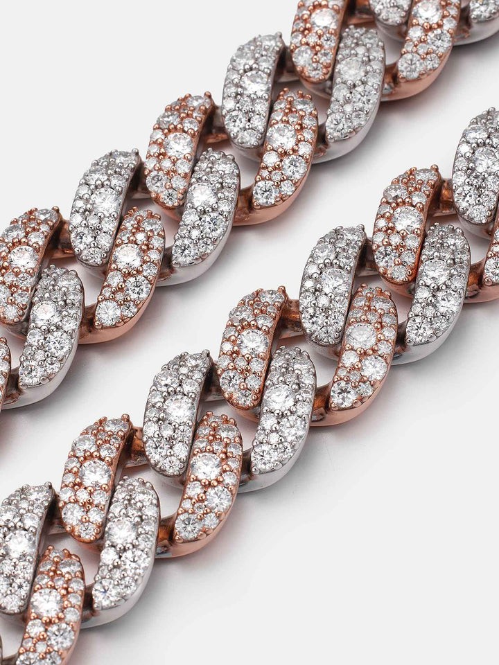 15mm Mosaic Setting Moissanite Cuban Chain