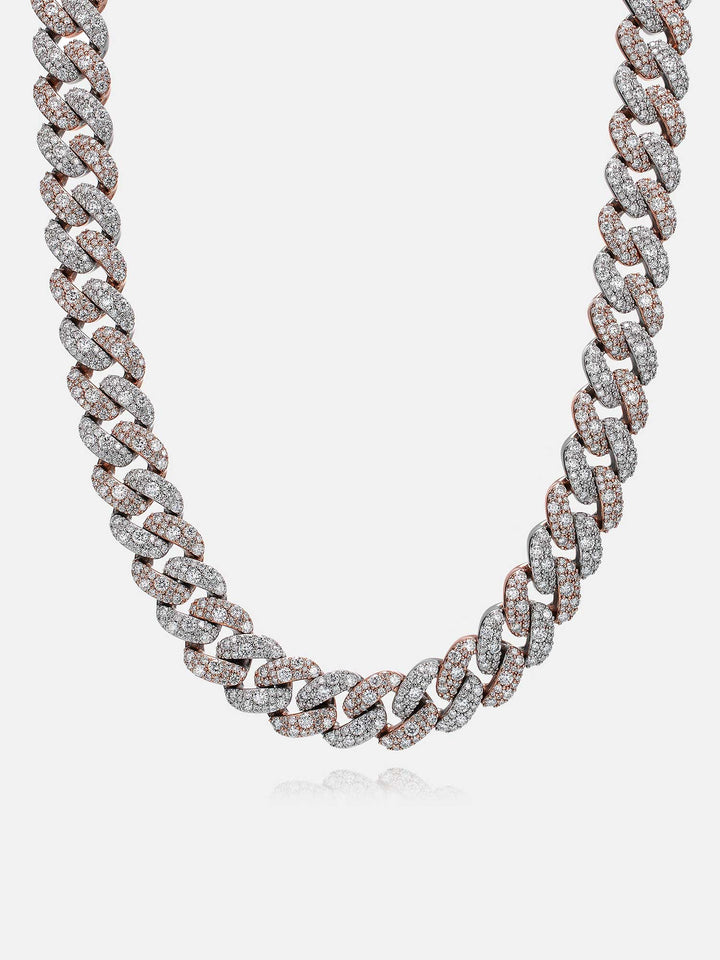 15mm Mosaic Setting Moissanite Cuban Chain