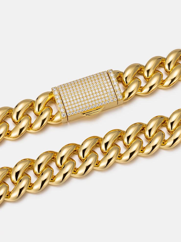 15mm S925 Miami Cuban Chain With Moissanite Clasp