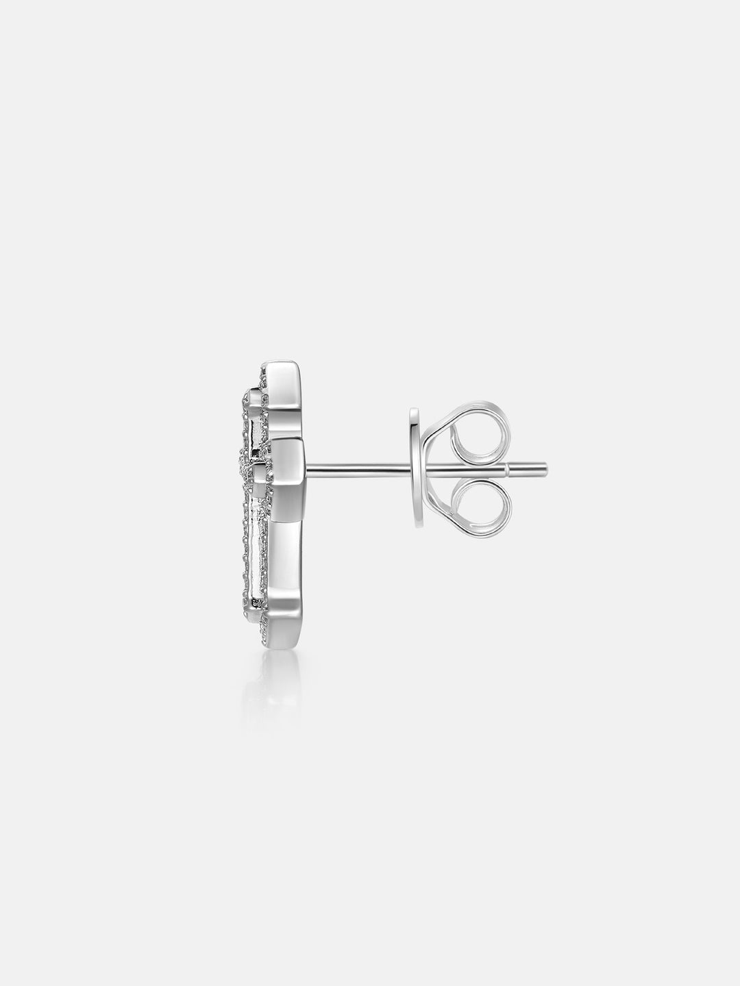 15mm Clustered Cross Moissanite Stud Earrings