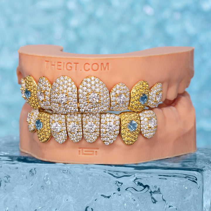 16 Pointer Stone On Center Moissanite Diamond Grillz