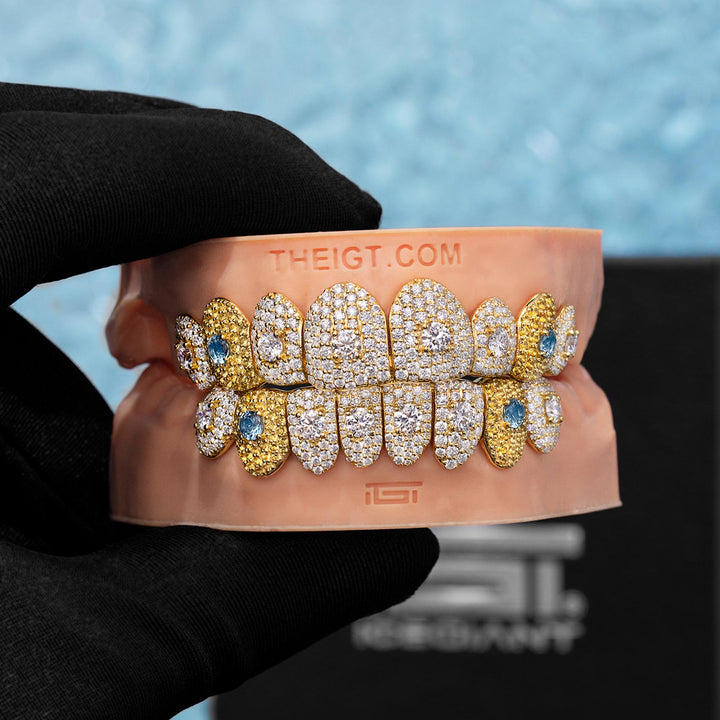 16 Pointer Stone On Center Moissanite Diamond Grillz