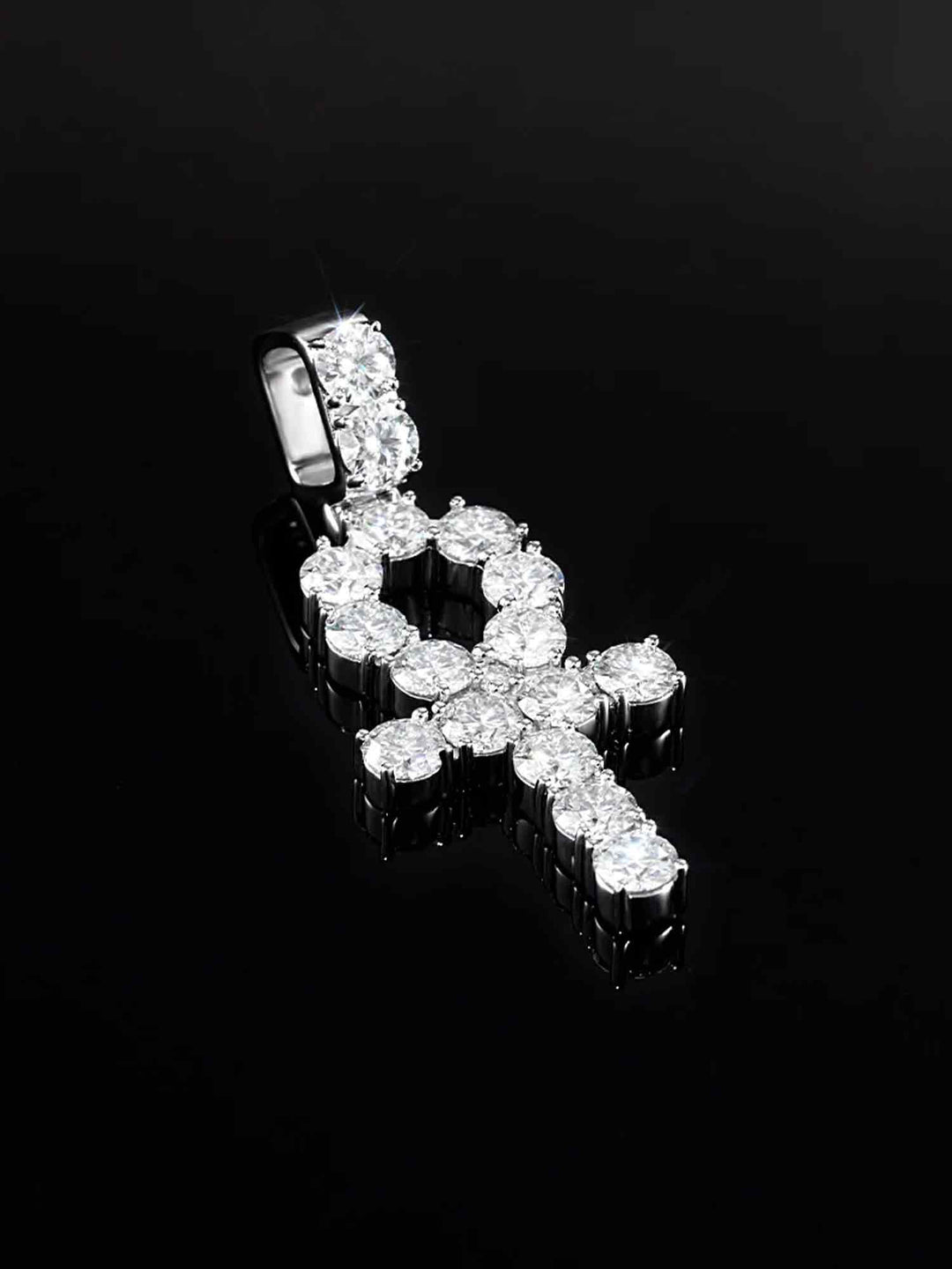 16CT S925 Moissanite Ankh Pendant
