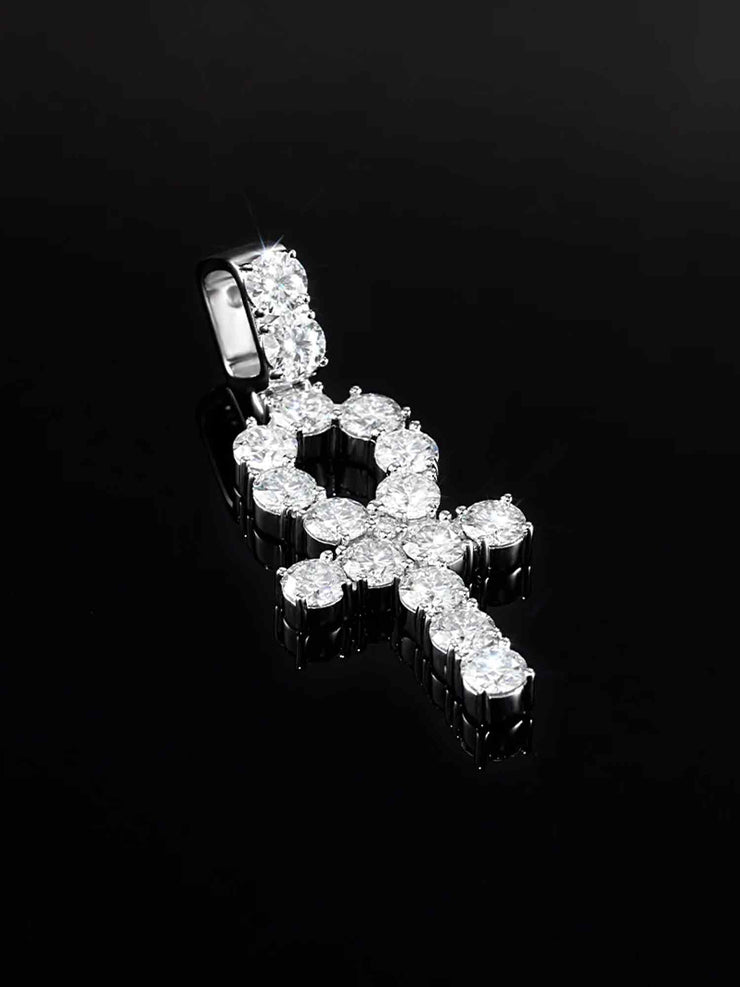 16CT S925 Moissanite Ankh Pendant