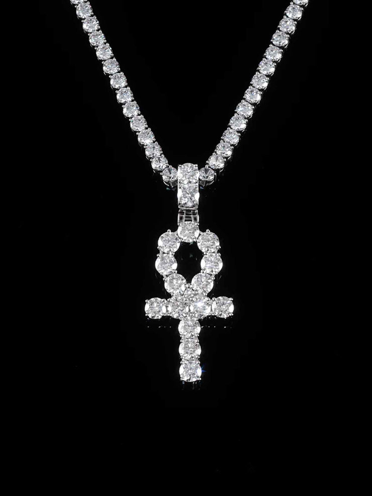 16CT S925 Moissanite Ankh Pendant