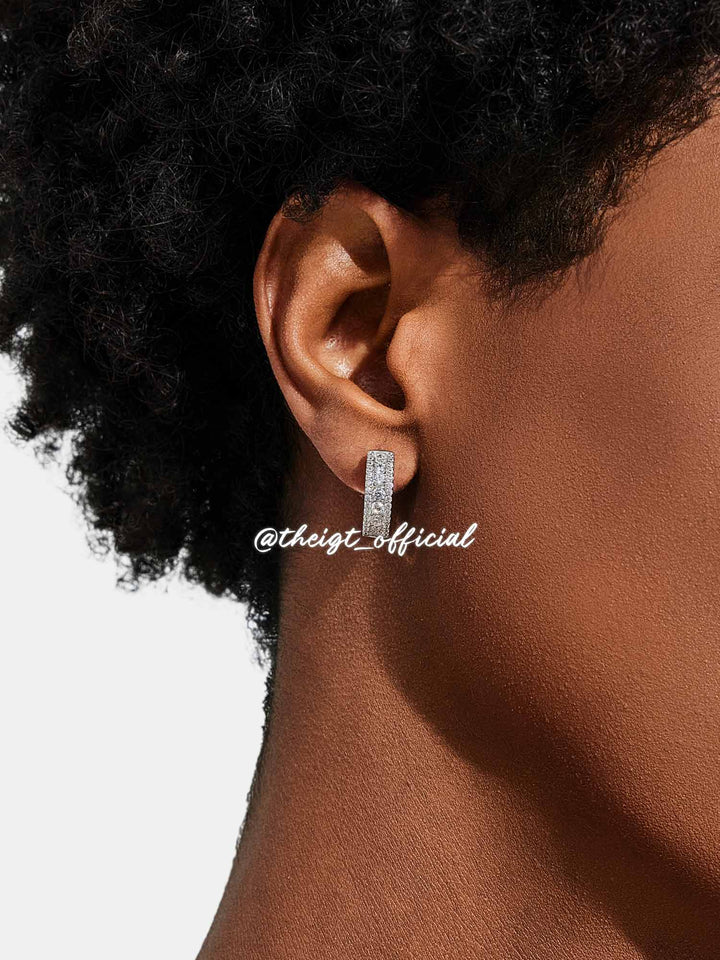 Moissanite Round Cut Hoop Earrings