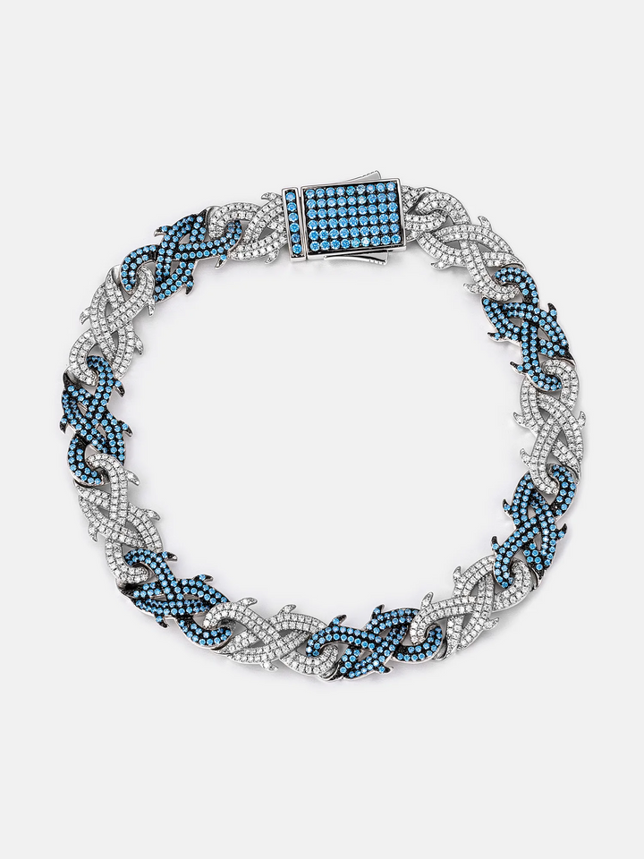 10mm S925 Moissanite Crown of Thorns Chain or Bracelet