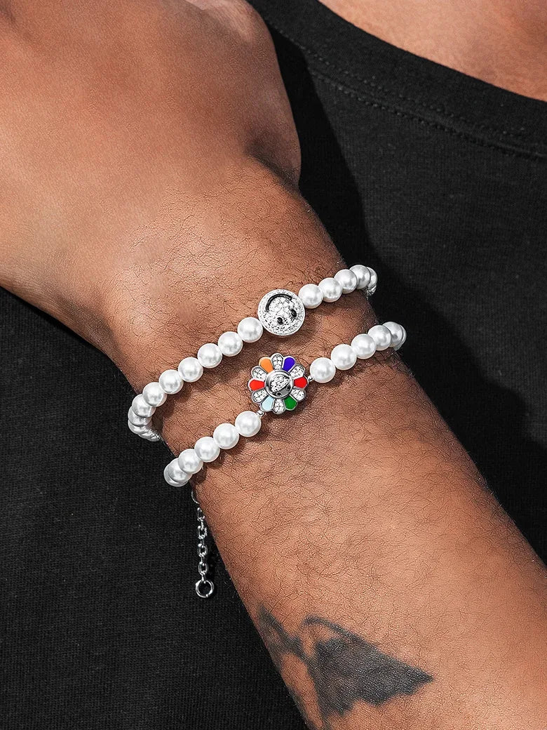 $161 Get Total 2 Moissanite Pearl Bracelets