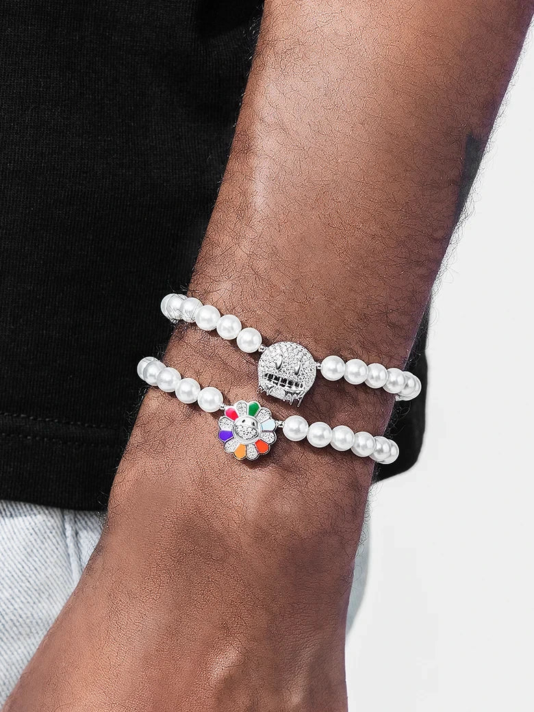 $161 Get Total 2 Moissanite Pearl Bracelets