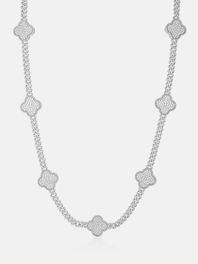 S925 Moissanite Four Leaf Clover Cuban Bracelet Or Chain