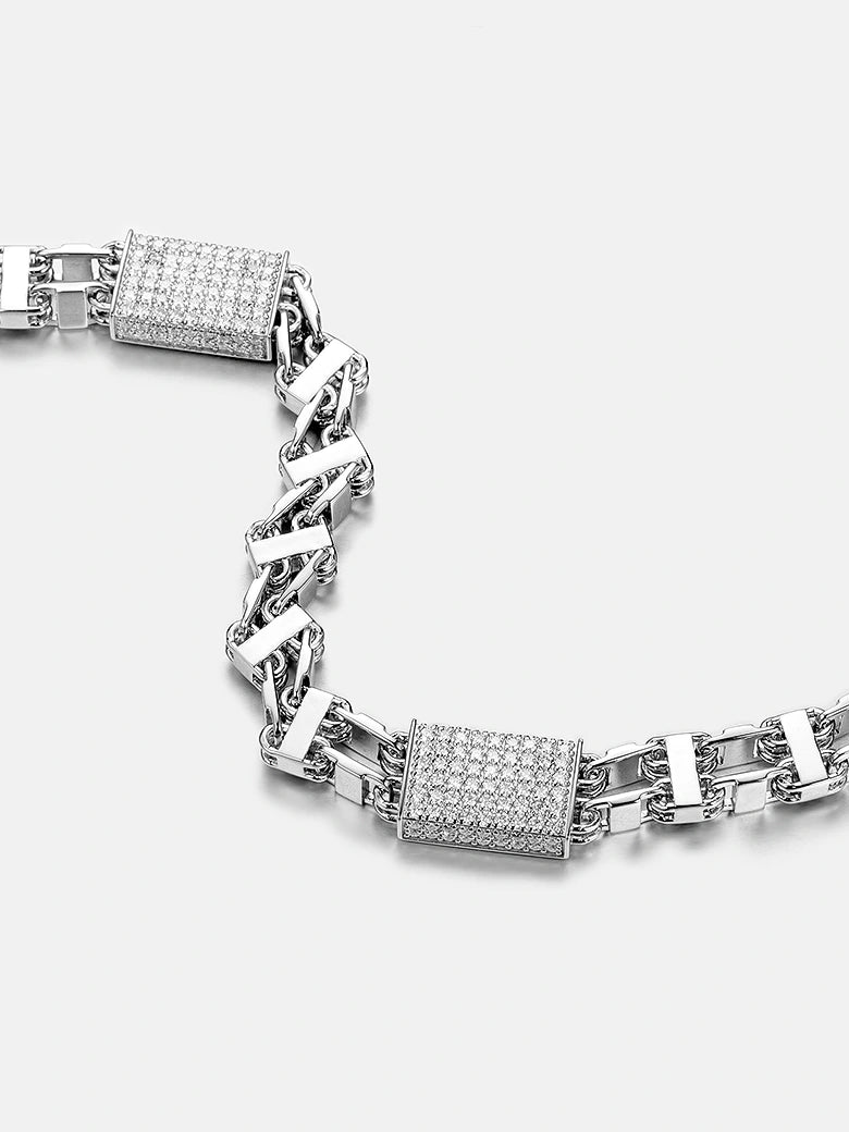 12mm Moissanite Italian Cage Style Chain
