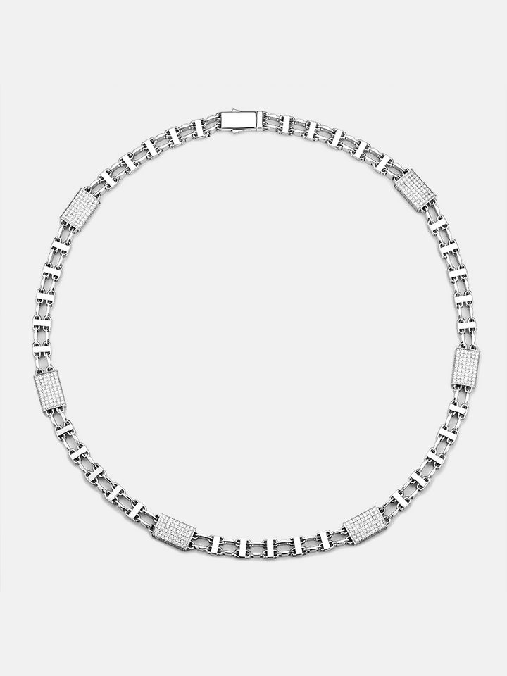 12mm Moissanite Italian Cage Style Chain