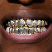Solid Two Tones Diamond Dust Grillz