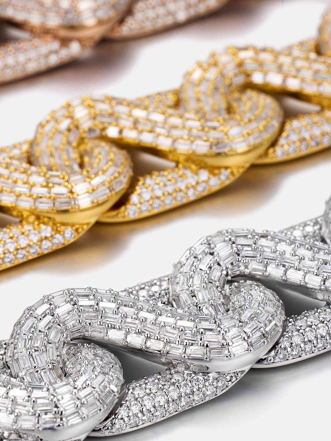 17mm Moissanite Baguette Infinity S-Link Bracelet