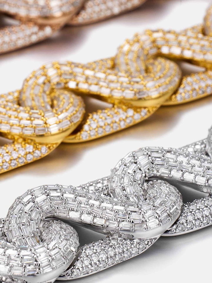 17mm Moissanite Baguette Infinity S-Link Bracelet