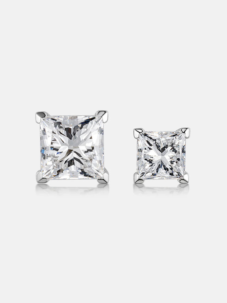 18K Solid Gold Princess Cut Lab Diamond Earring