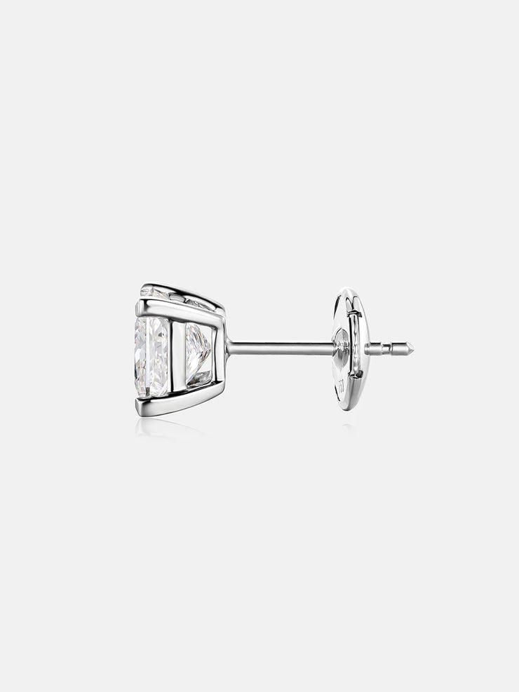 18K Solid Gold Princess Cut Lab Diamond Earring