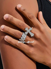 S925 Moissanite Fleuree Cross Ring