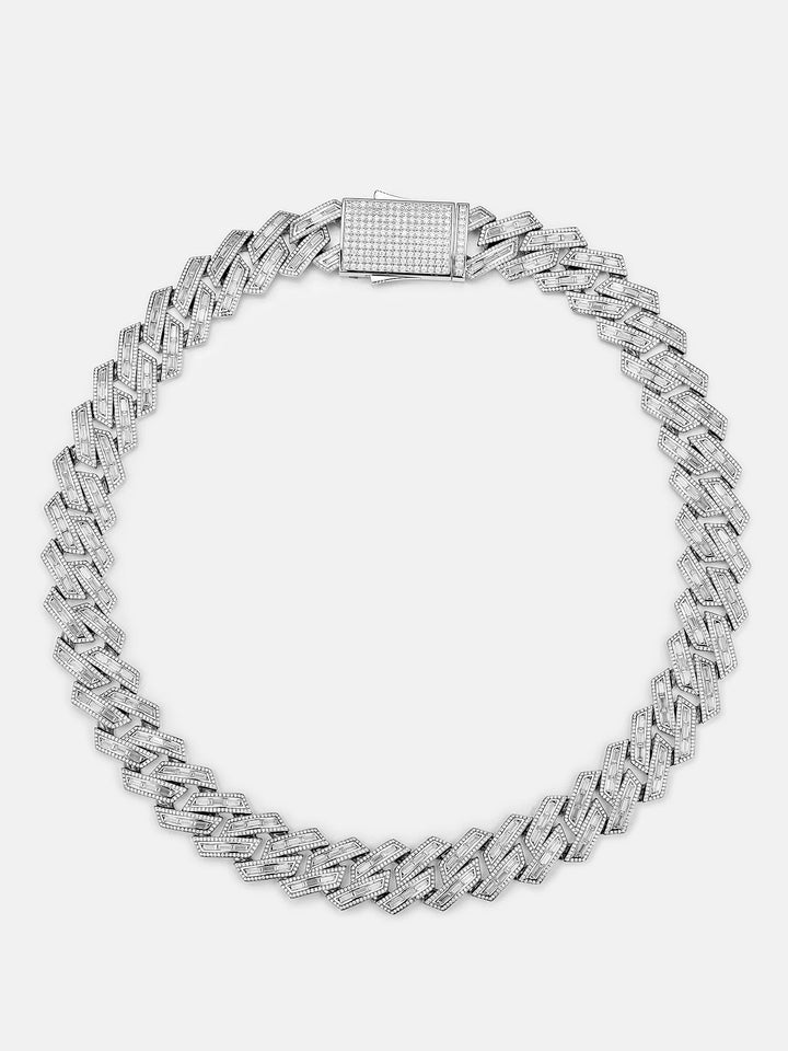 Made to Order 19mm Baguette Moissanite Prong Cuban Chain